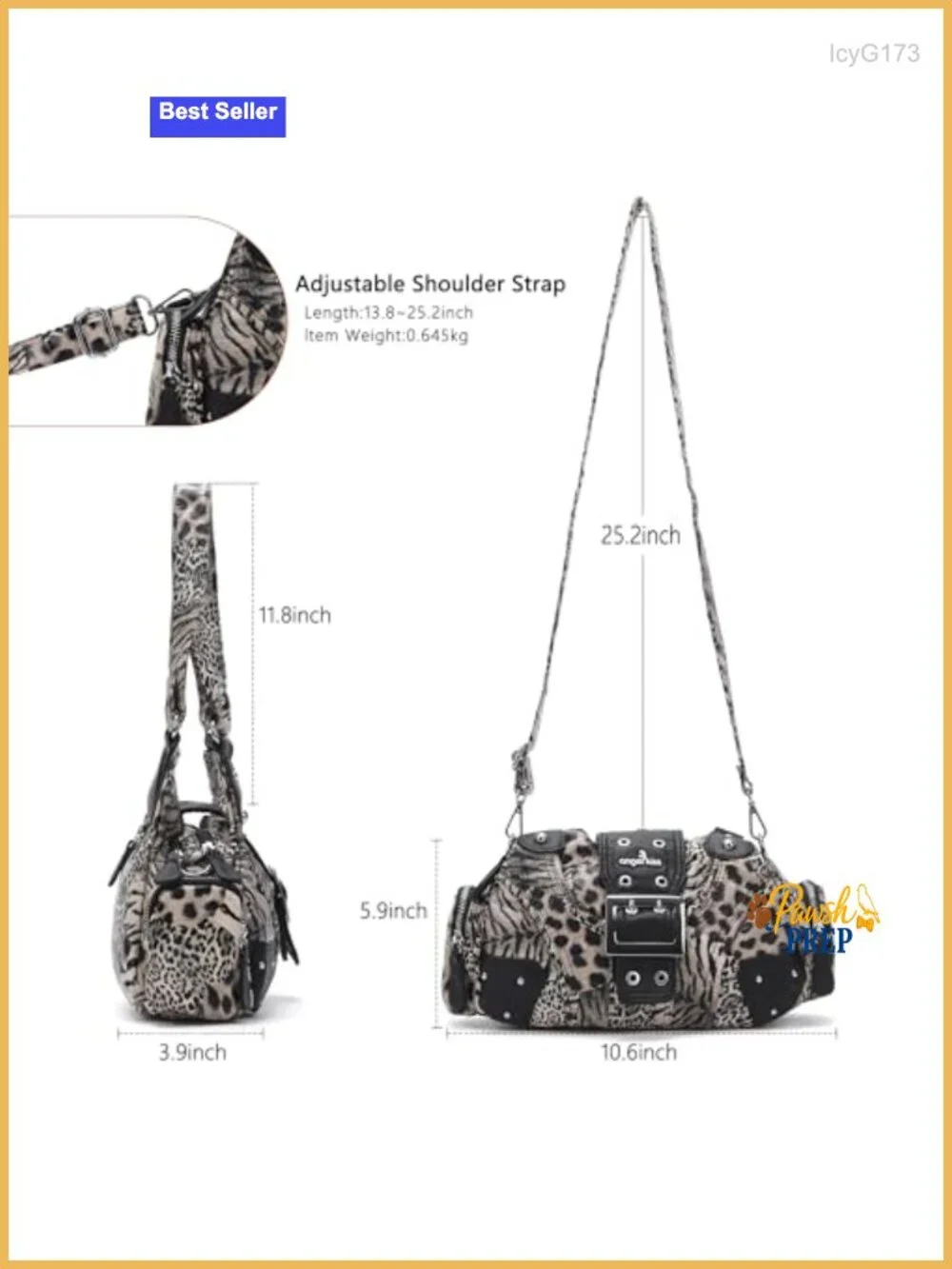 Vegan Leather Hobo Handbag with Multiple Pockets Crossbody Bag